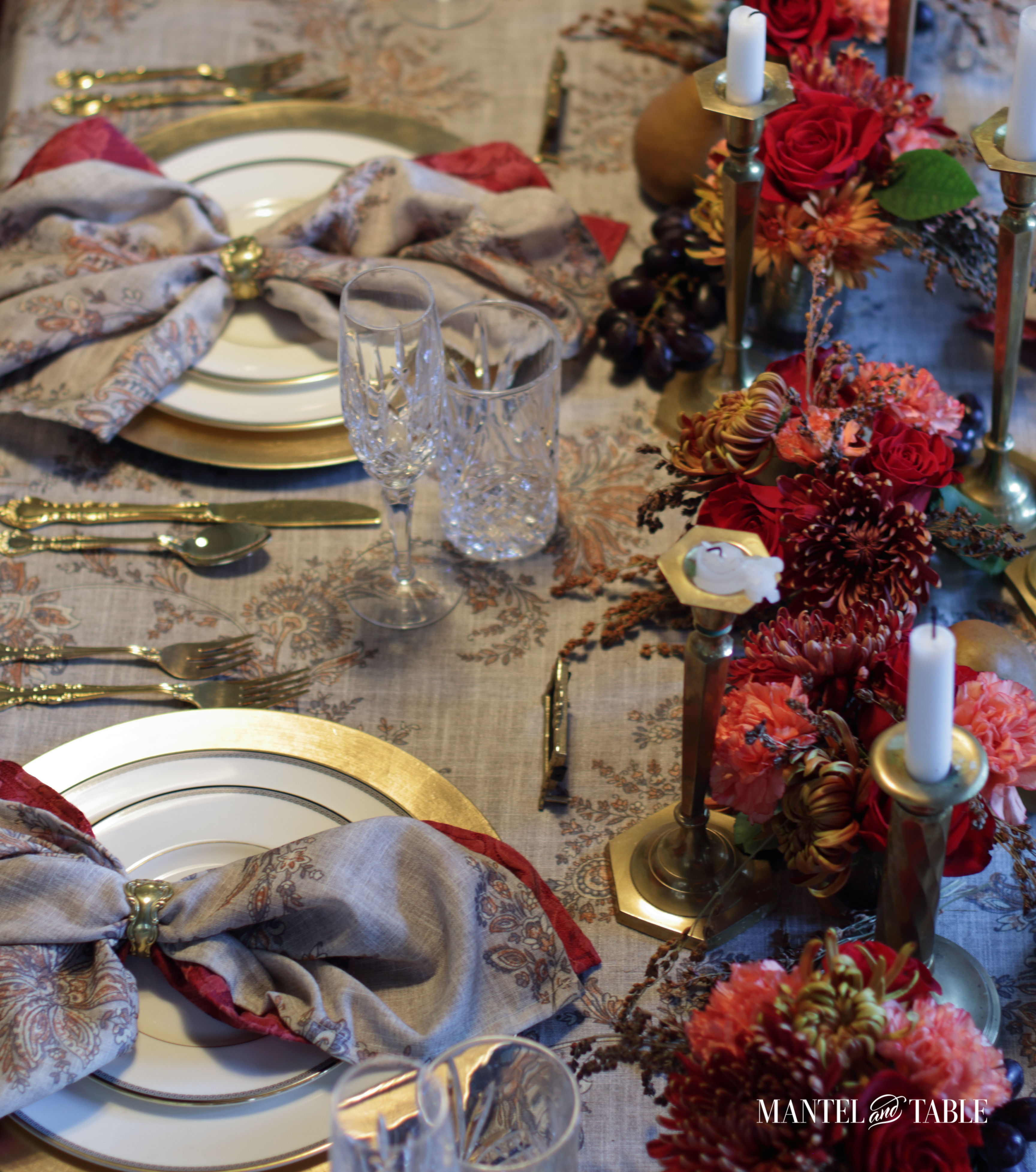 Thanksgiving Tablescape - two place settings