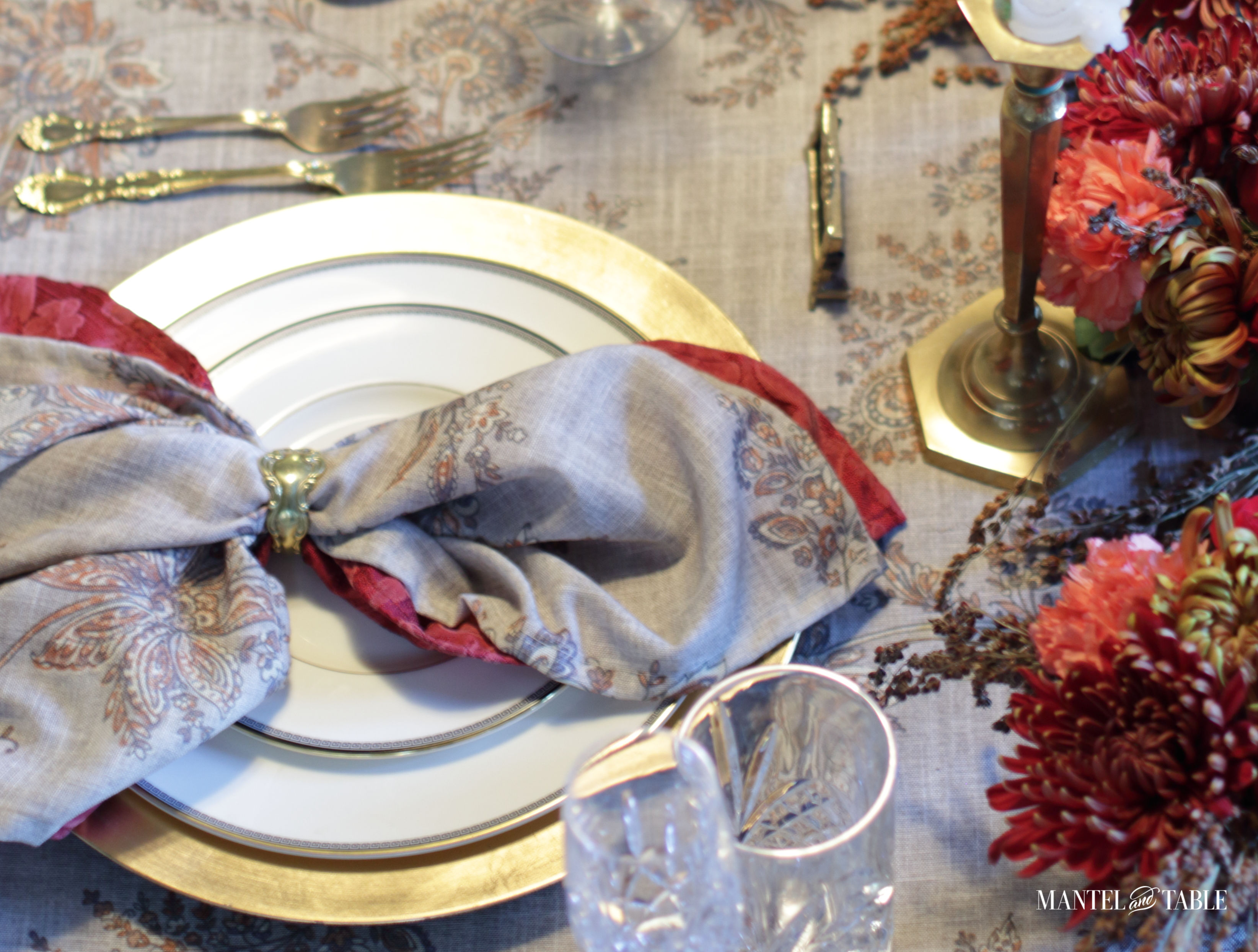 Thanksgiving Tablescape - place setting close up