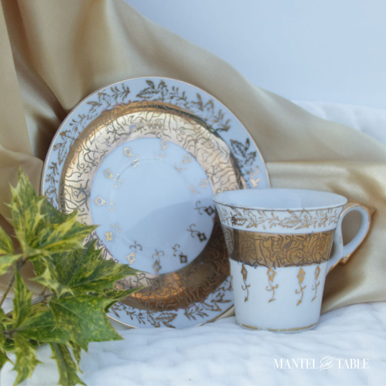 Wales Teacup Redux ~ Beautiful Gold & White