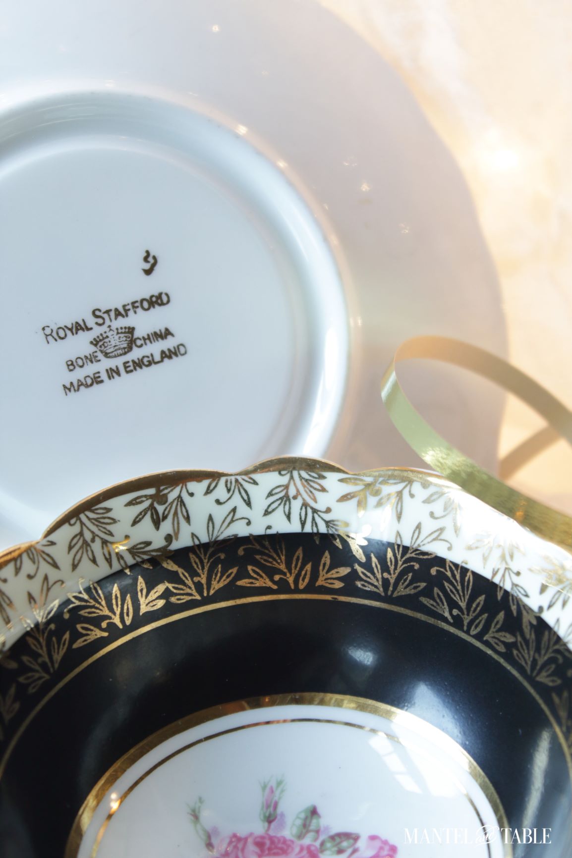Royal Stafford Teacup and backstamp on saucer