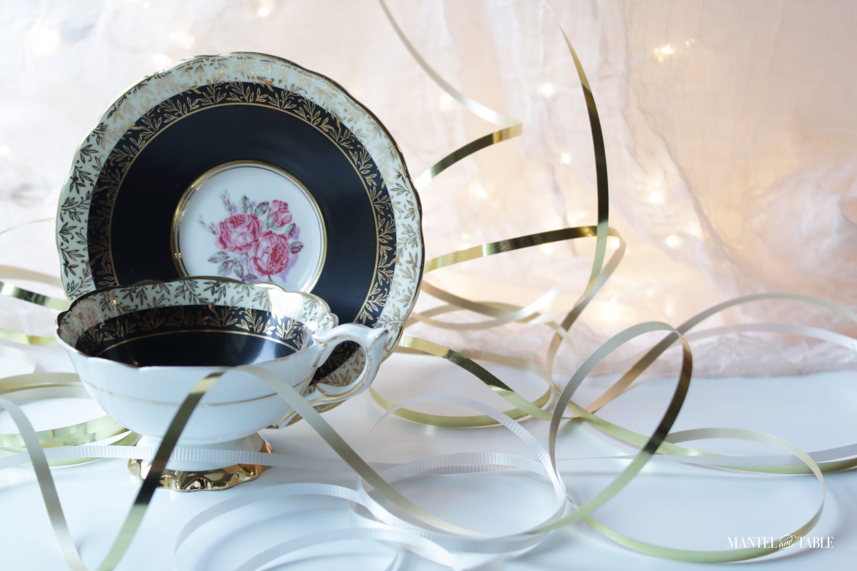 Royal Stafford Teacup ~ with lights and streamers