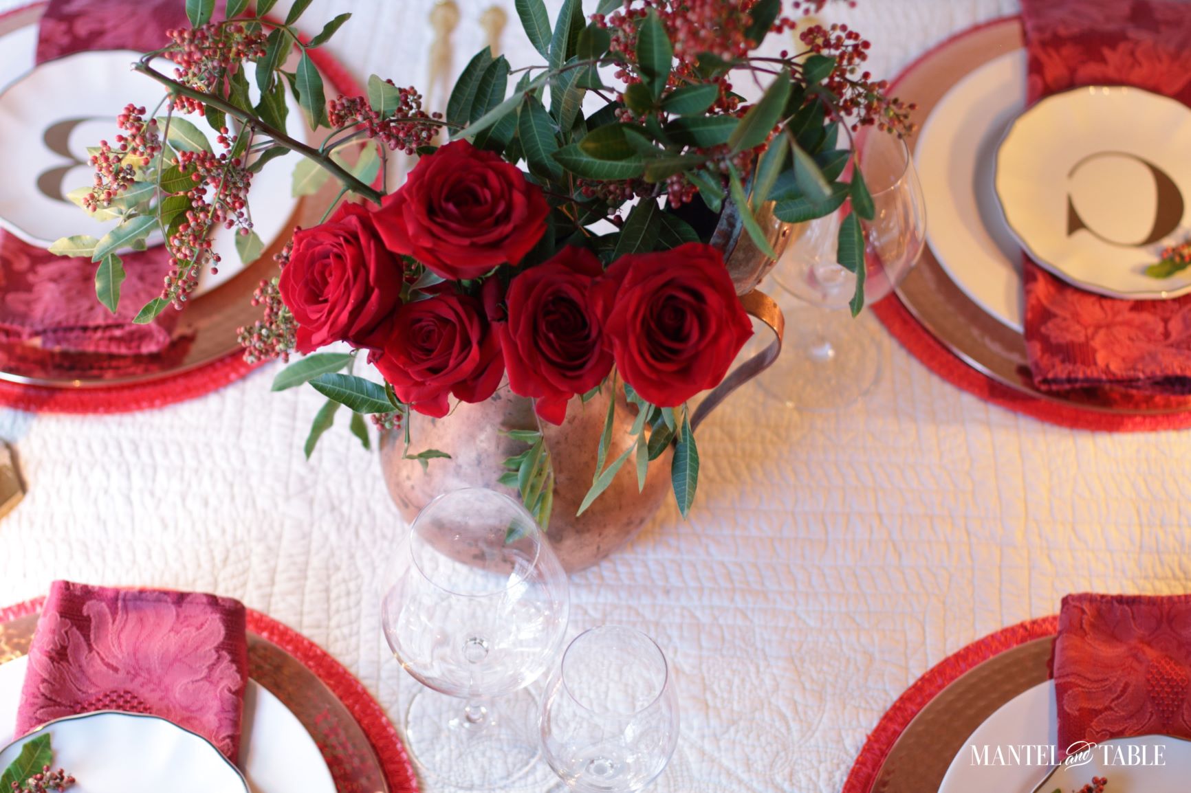 Christmas Tablescape ~ from above