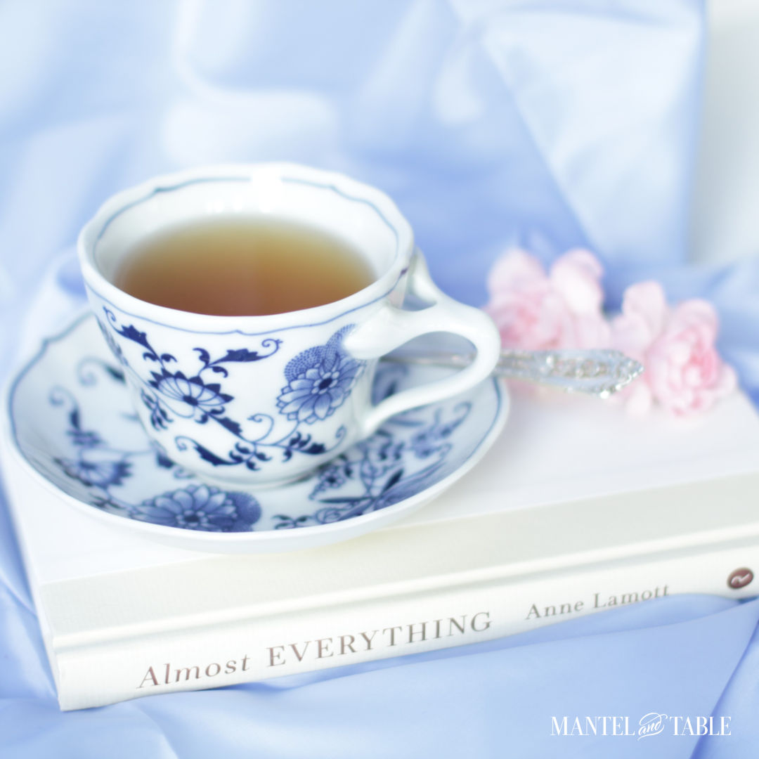 Tea in Blue Danube teacup on sauce