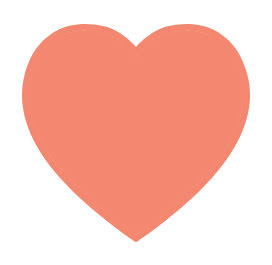 Peach heart graphic