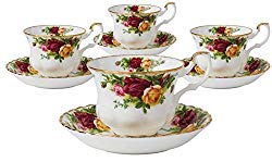 Royal Albert Old Country Roses Teacups and Saucers, Set of 4