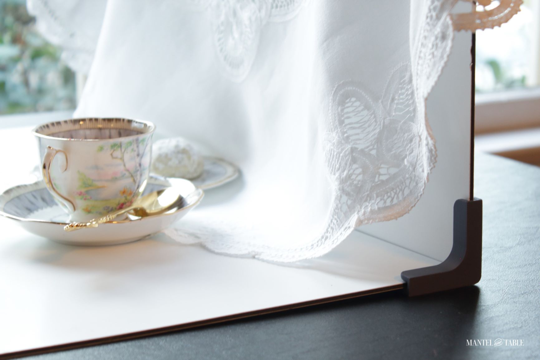 Silver Birch teacup set with background panels