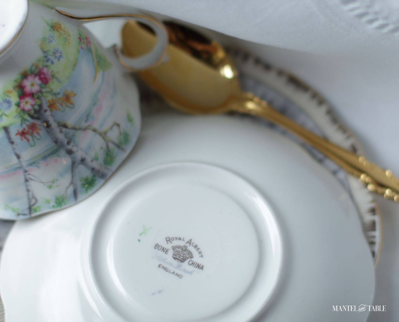 Silver Birch teacup set ~ backstamp on saucer