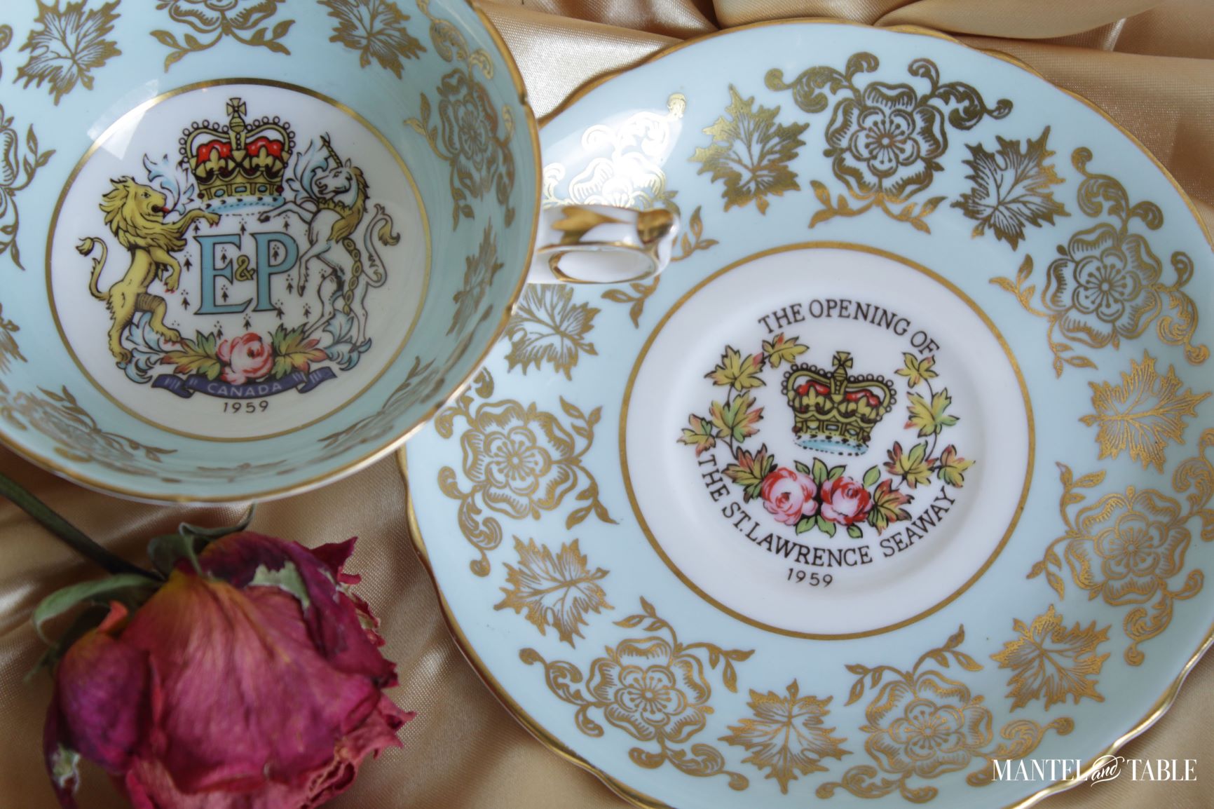 Paragon China Commemorative Teacup and saucer, "The Opening of the St Lawrence Seaway 1959"