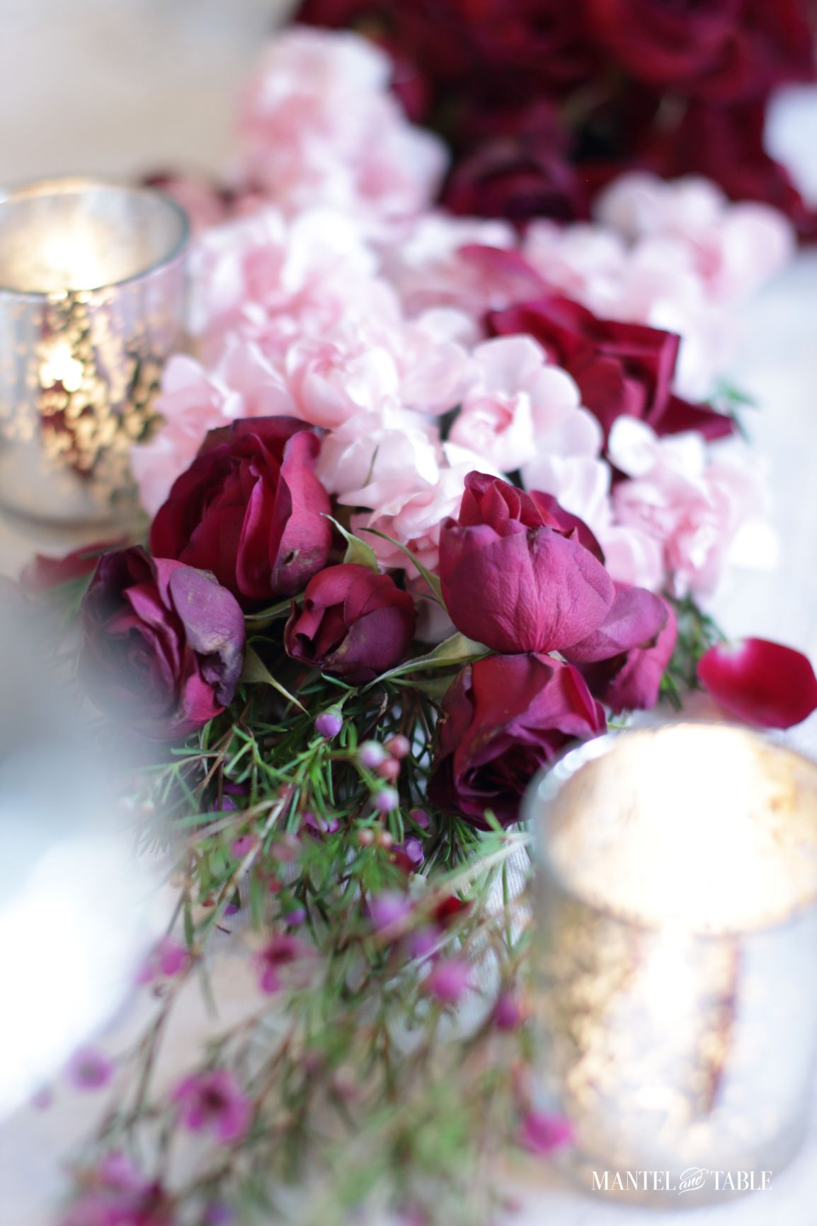 Flowers and candles