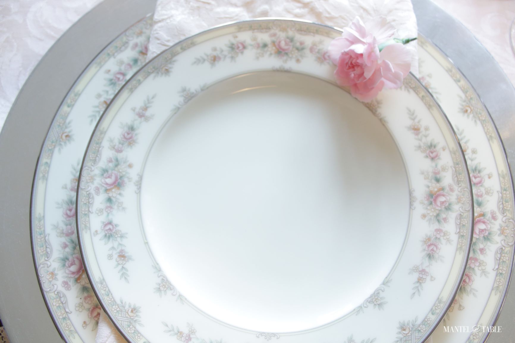 Valentines Tablescape Double Date ~ Noritake Shenandoah plates