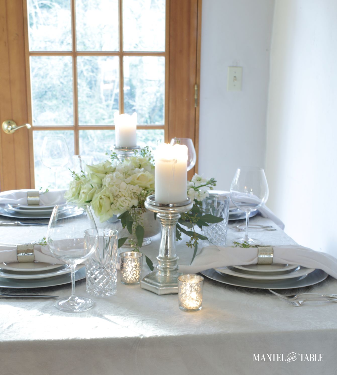 An Elegant St Patrick's Day Table ~ looking down on table setting