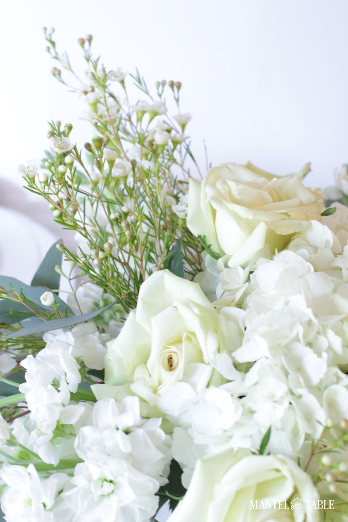 An Elegant St Patrick's Day Table ~ Flower arrangement closeup
