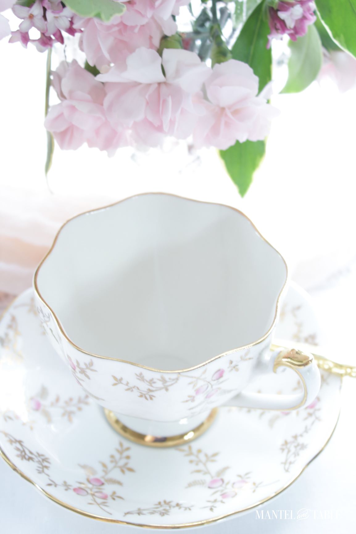 Pink & Gold Teacup top view