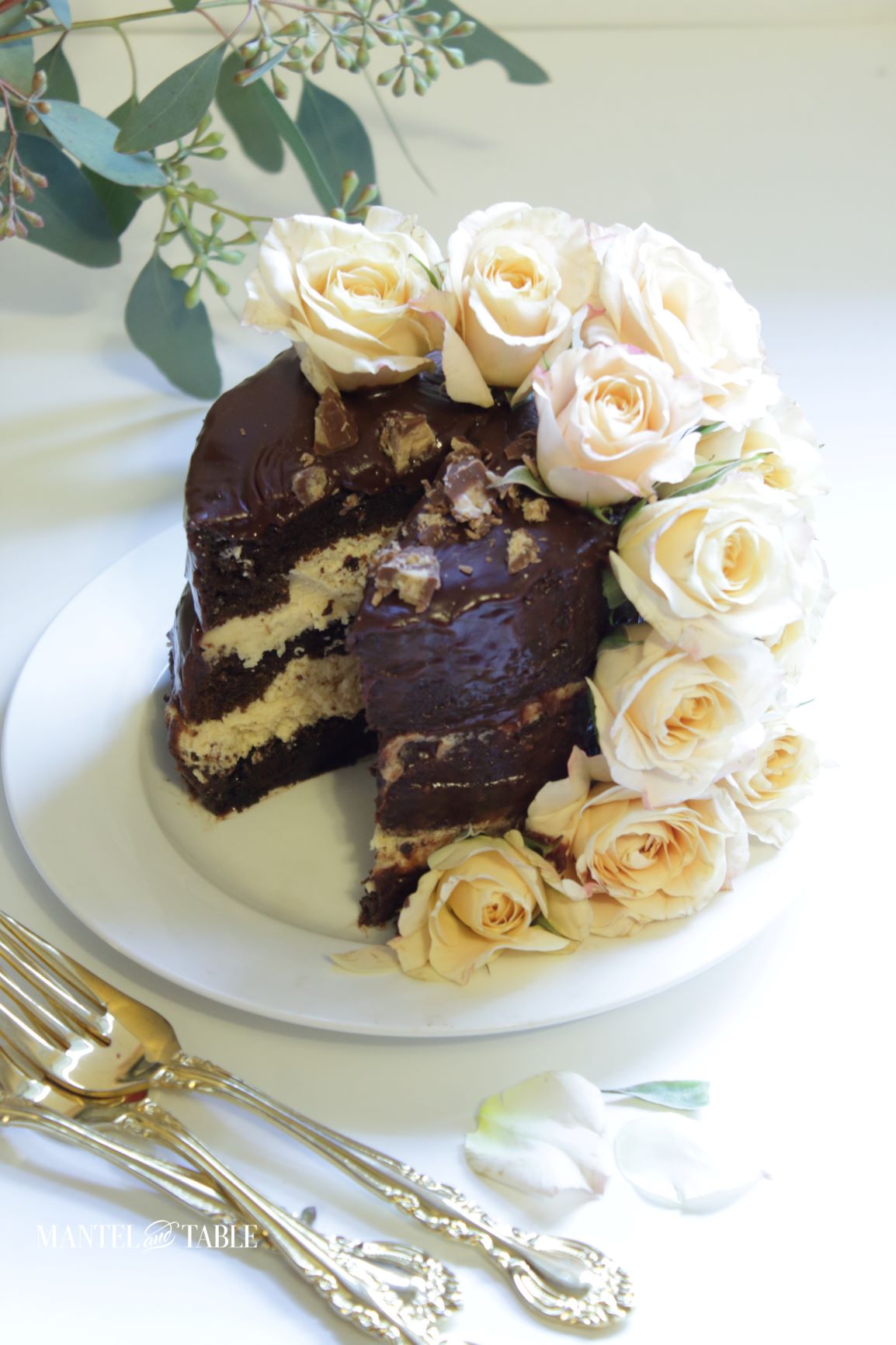 Cake with piece cut out
