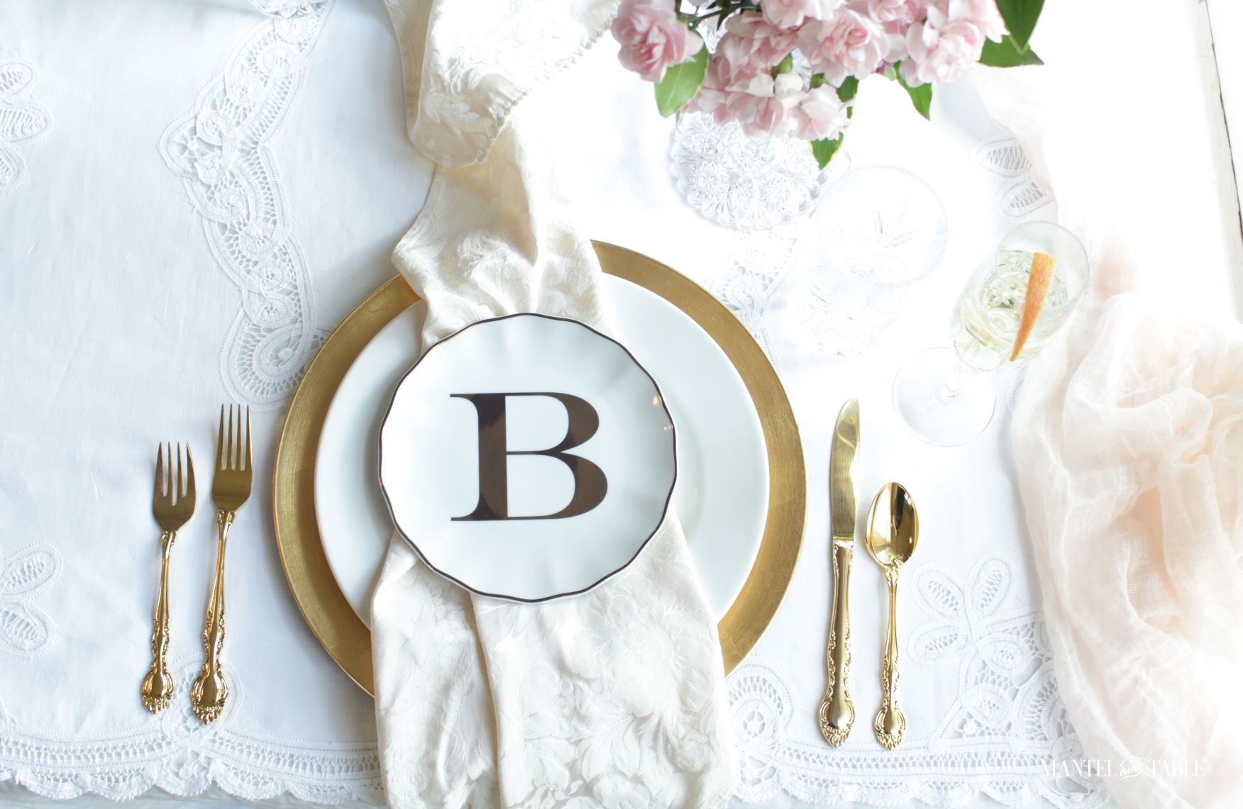 Valentines Brunch Tablescape ~ place setting