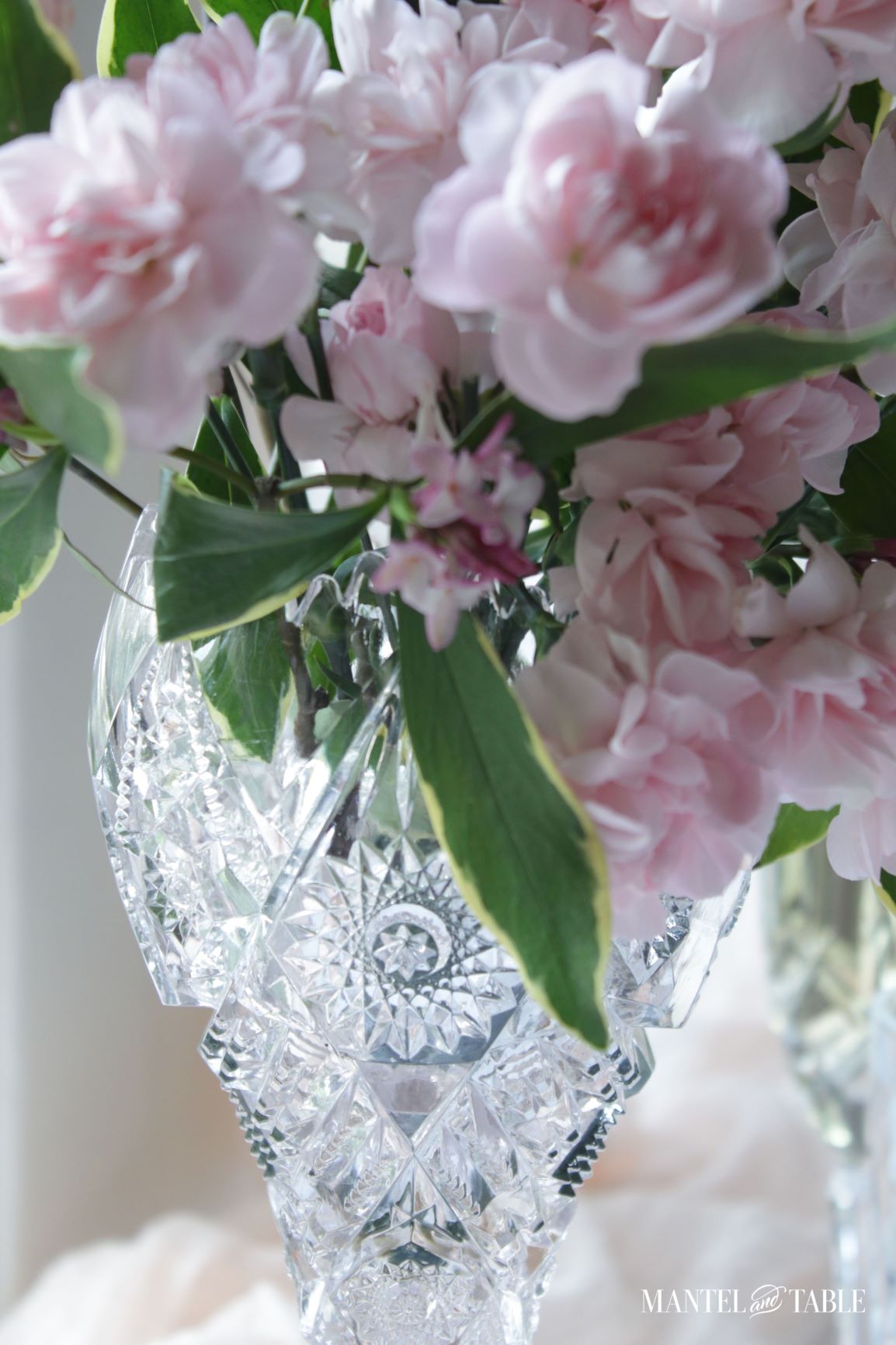 Valentines Brunch Tablescape ~ pink flowers