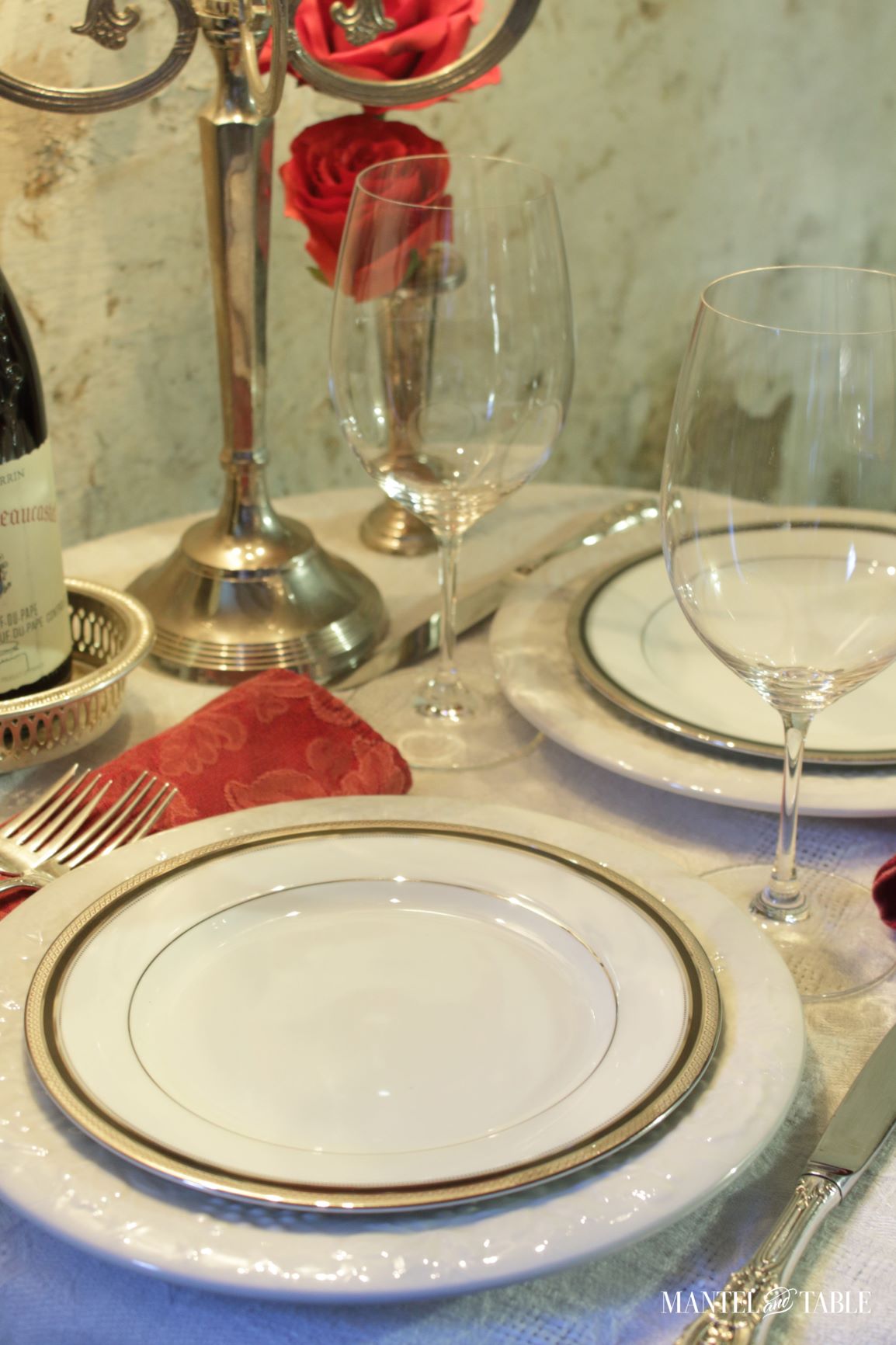 Wine Cellar Dinner ~ two wine glasses on the table