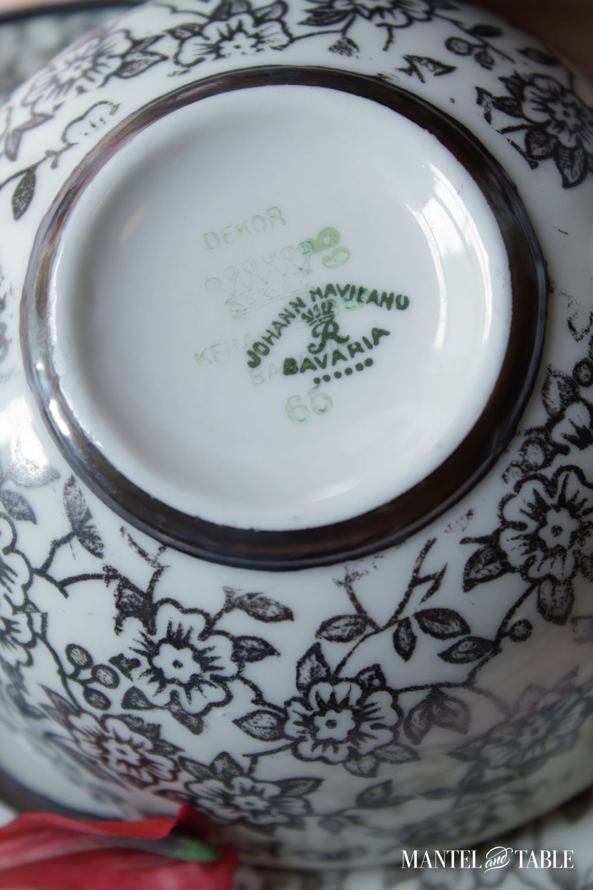Closeup of teacup backstamp