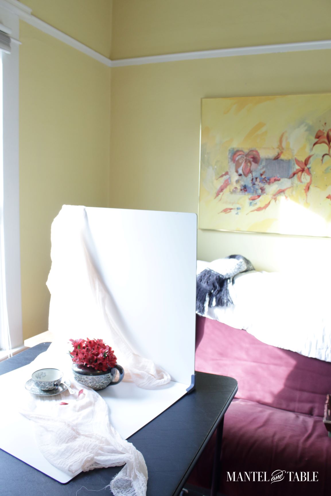 View of Johann Haviland Black & White Teacup photo setup