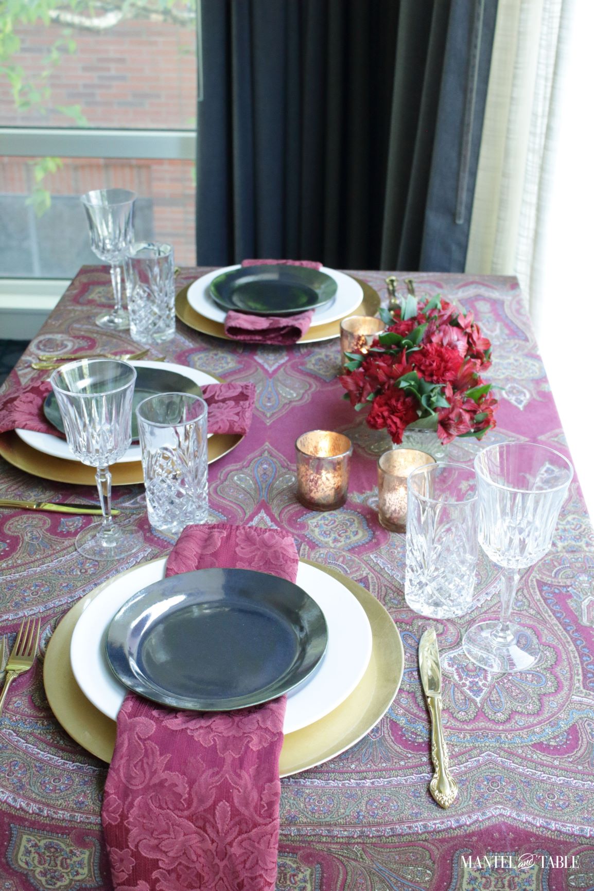 Cozy tablescape ~ top view