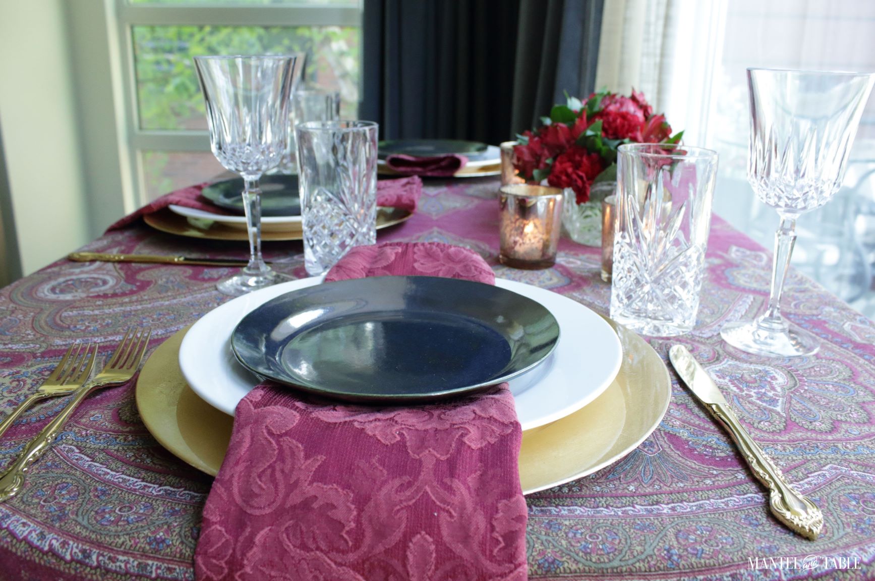 Cozy tablescape side view