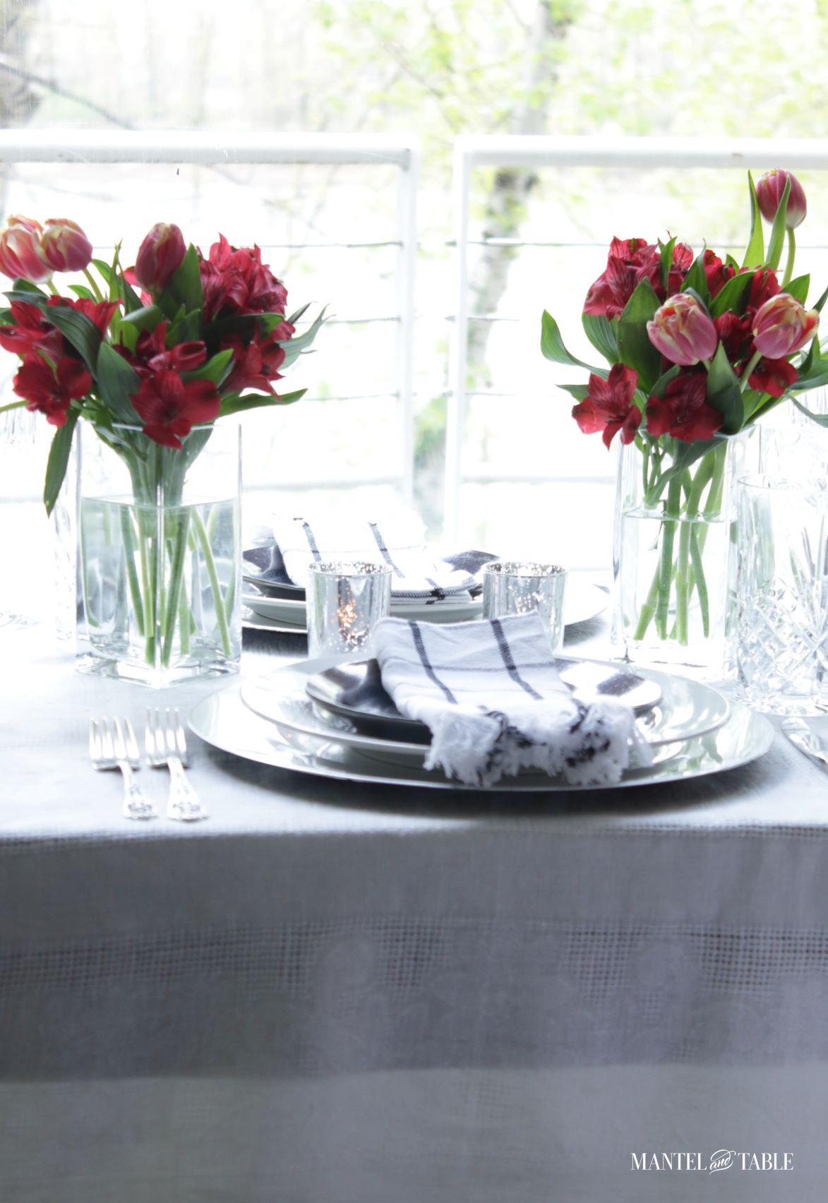 Elegant Spring Picnic tablescape tablecloth