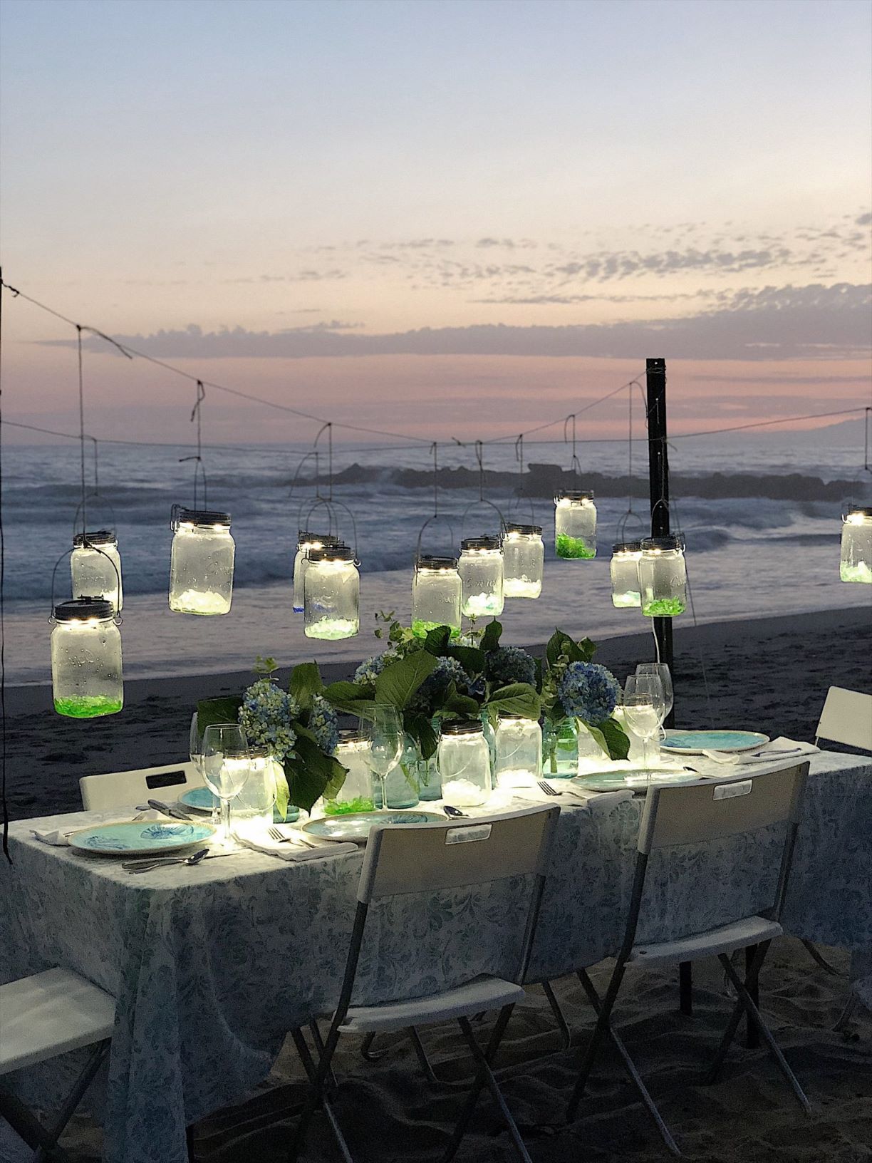My 100 Year Old Home - dinner party table on the beach