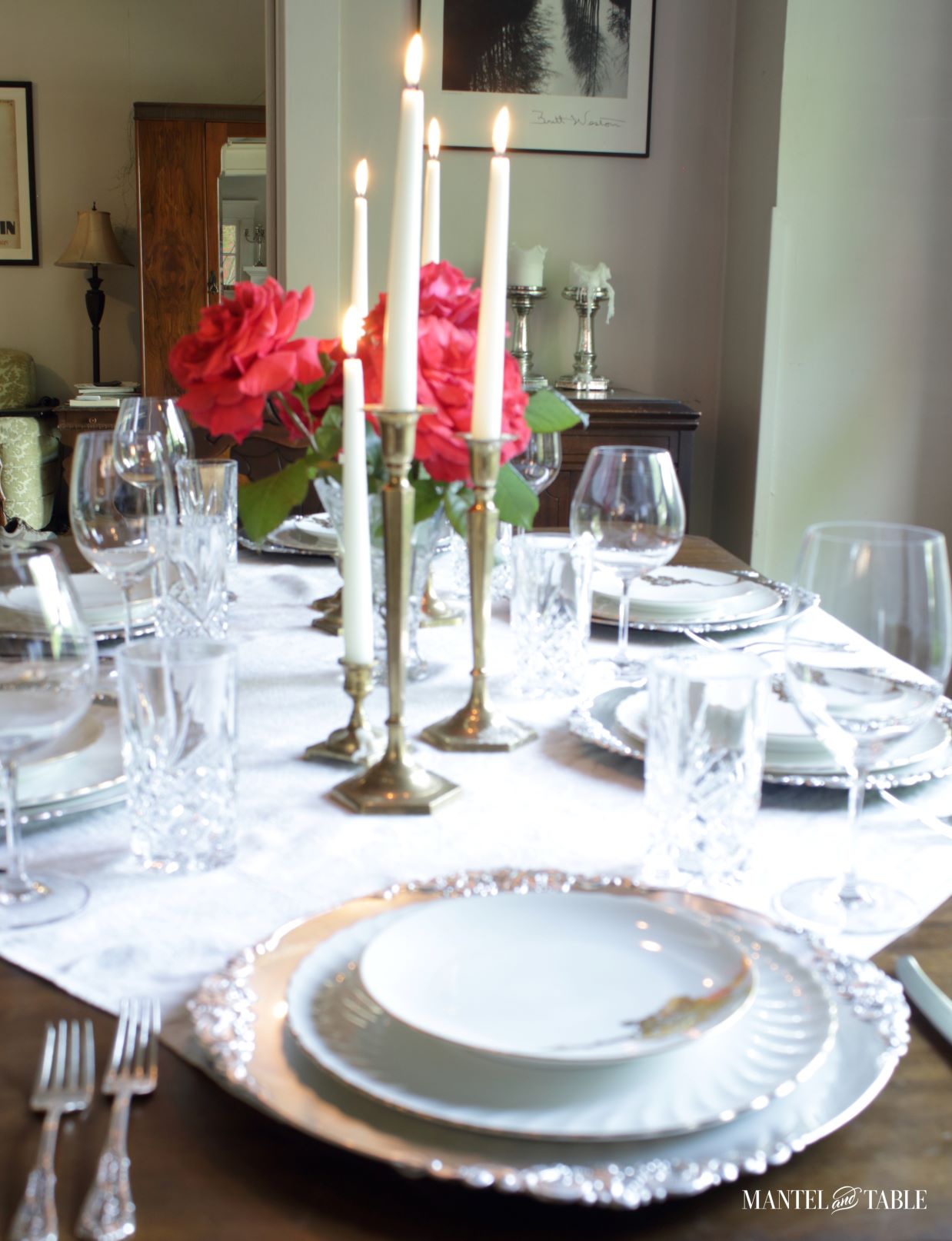 Red Rose Tablescape candles