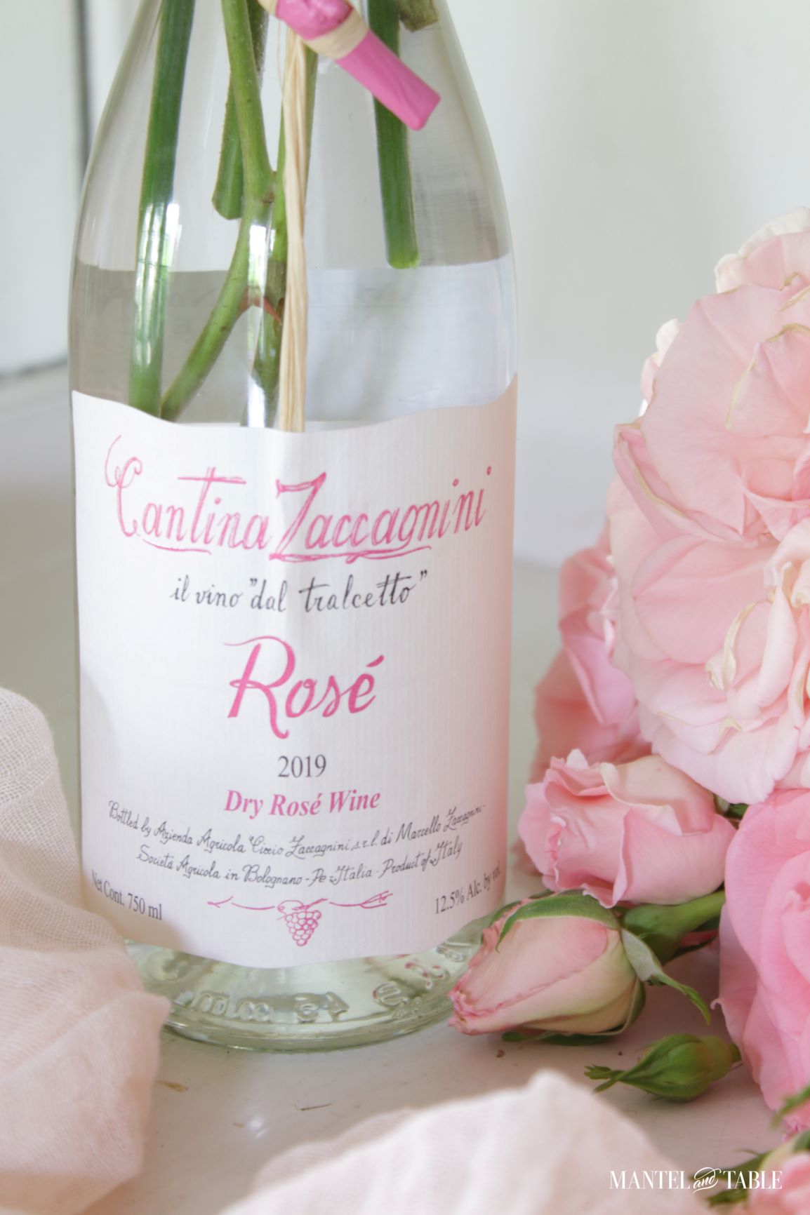 Closeup of wine label