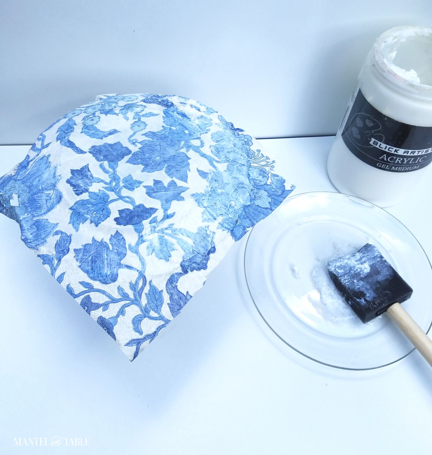 DIY plate upside down with napkin on the top