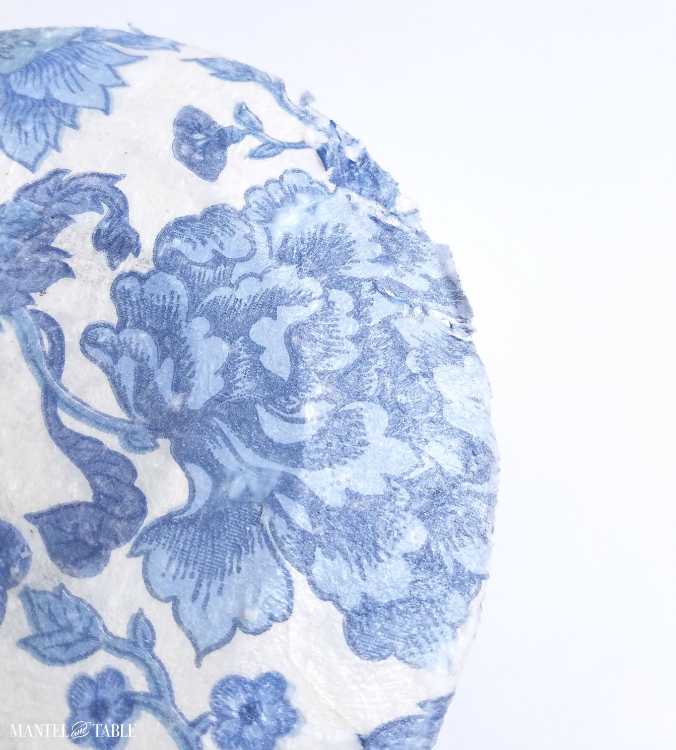 Blue and white DIY plate messy edge