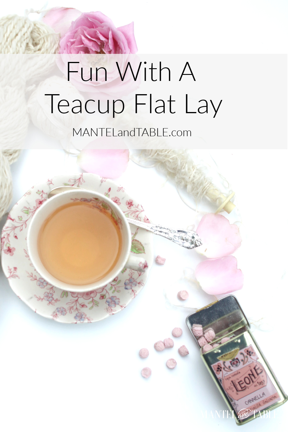 Fun with a Teacup Flat Lay Pinterest banner