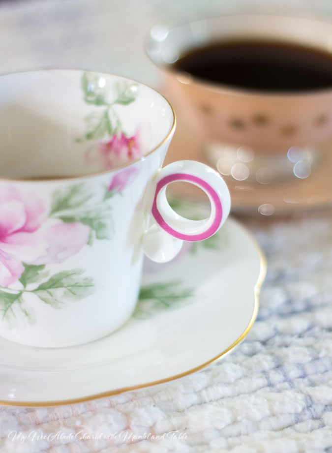 Closeup of teacup handle