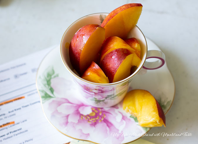 So Cal Traveling Teacup with nectarine slices