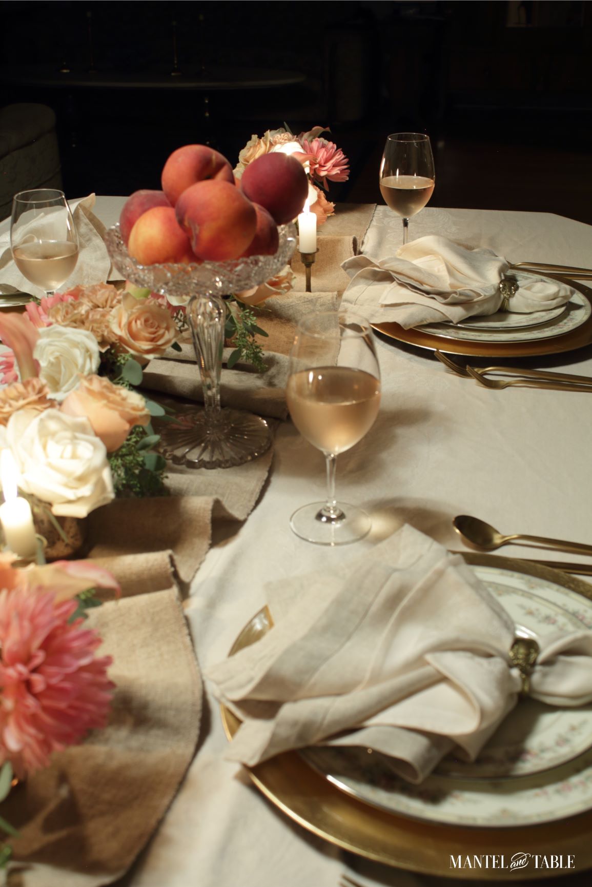 Peach Tablescape