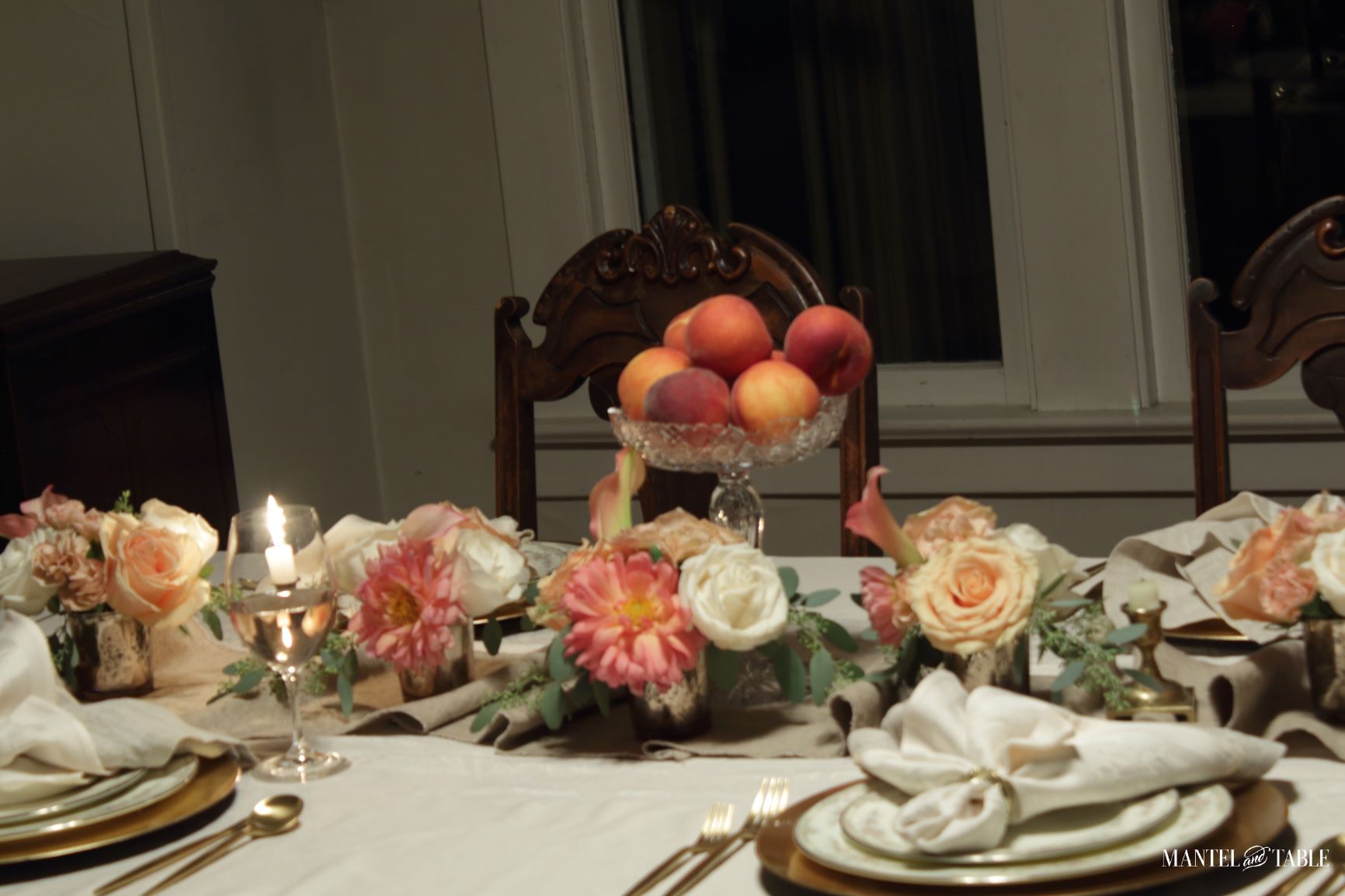 Side view of table