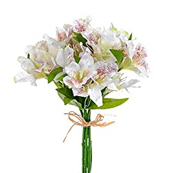 Click here to buy faux white alstroemeria bouquet
