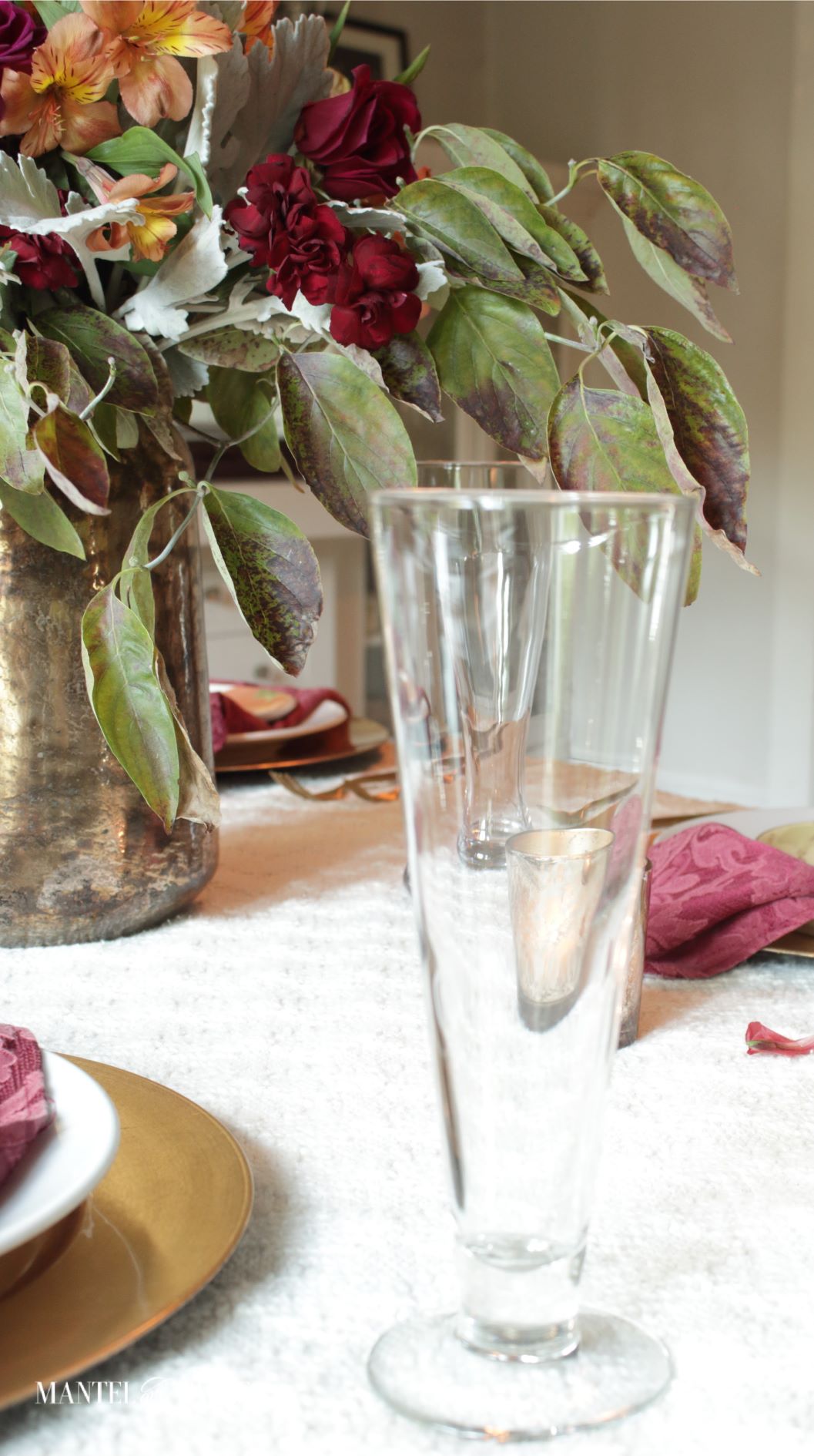 Closeup of straight sided pilsner glass