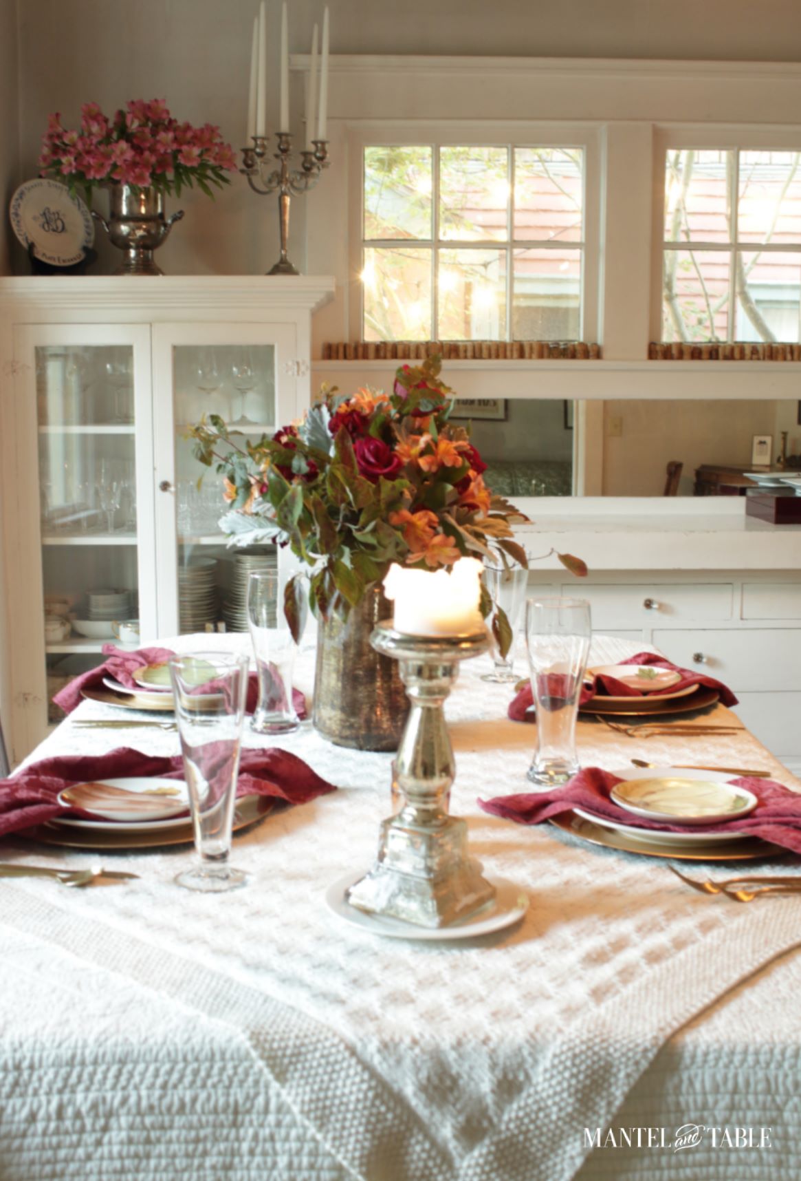 Red Fall Tablescape end view