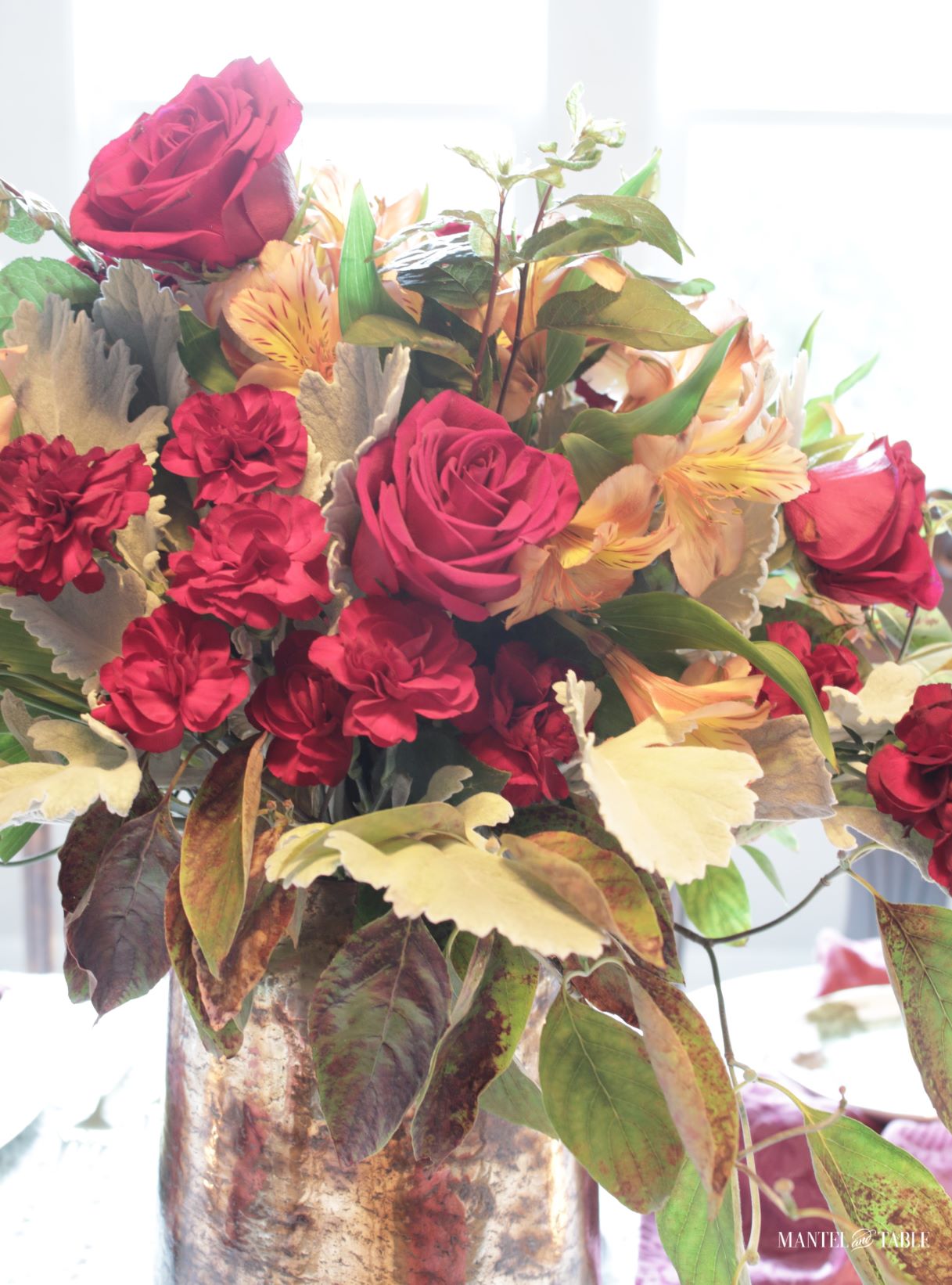 Super closeup of flower arrangement