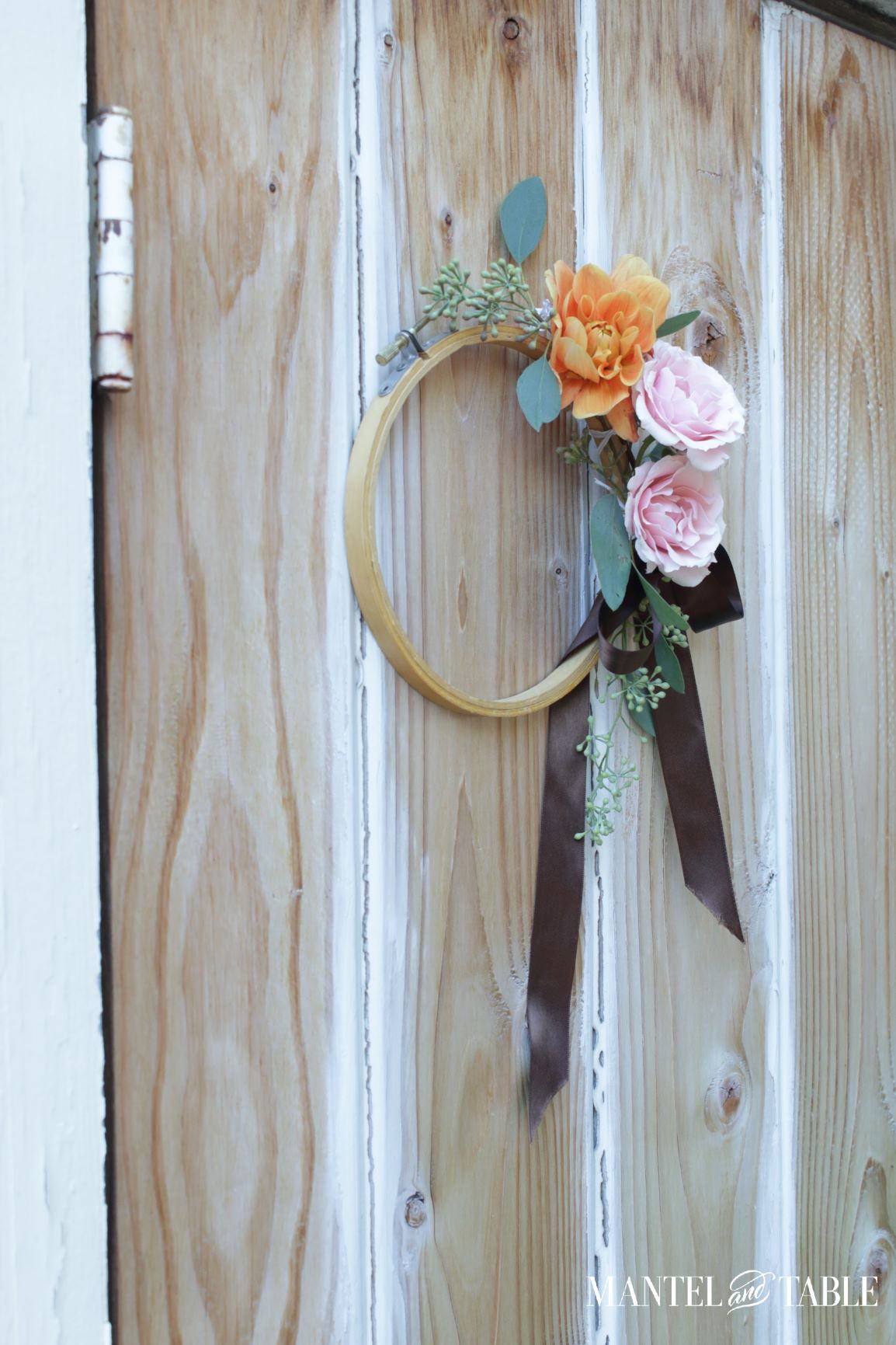 tiny fall wreath from the side