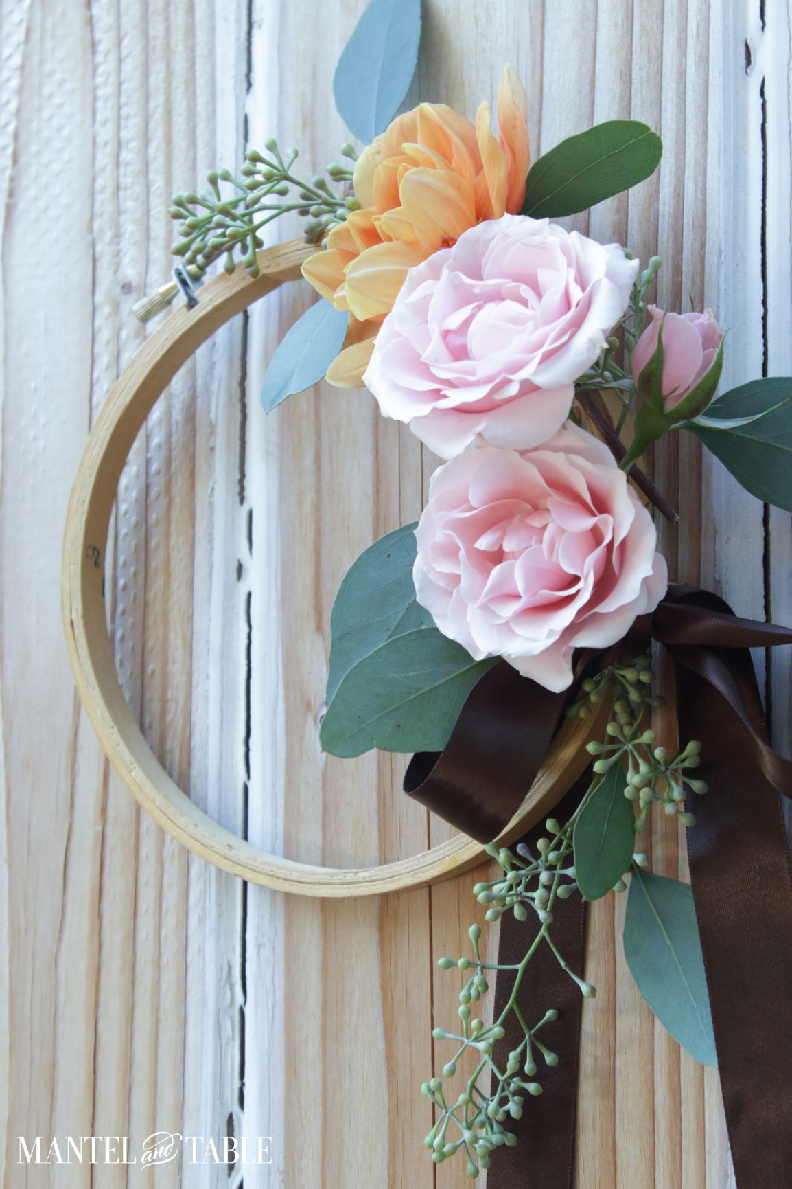 Closeup of fall wreath