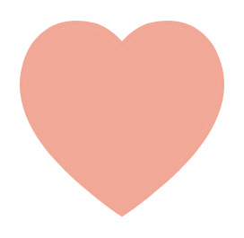 Salmon colored heart graphic
