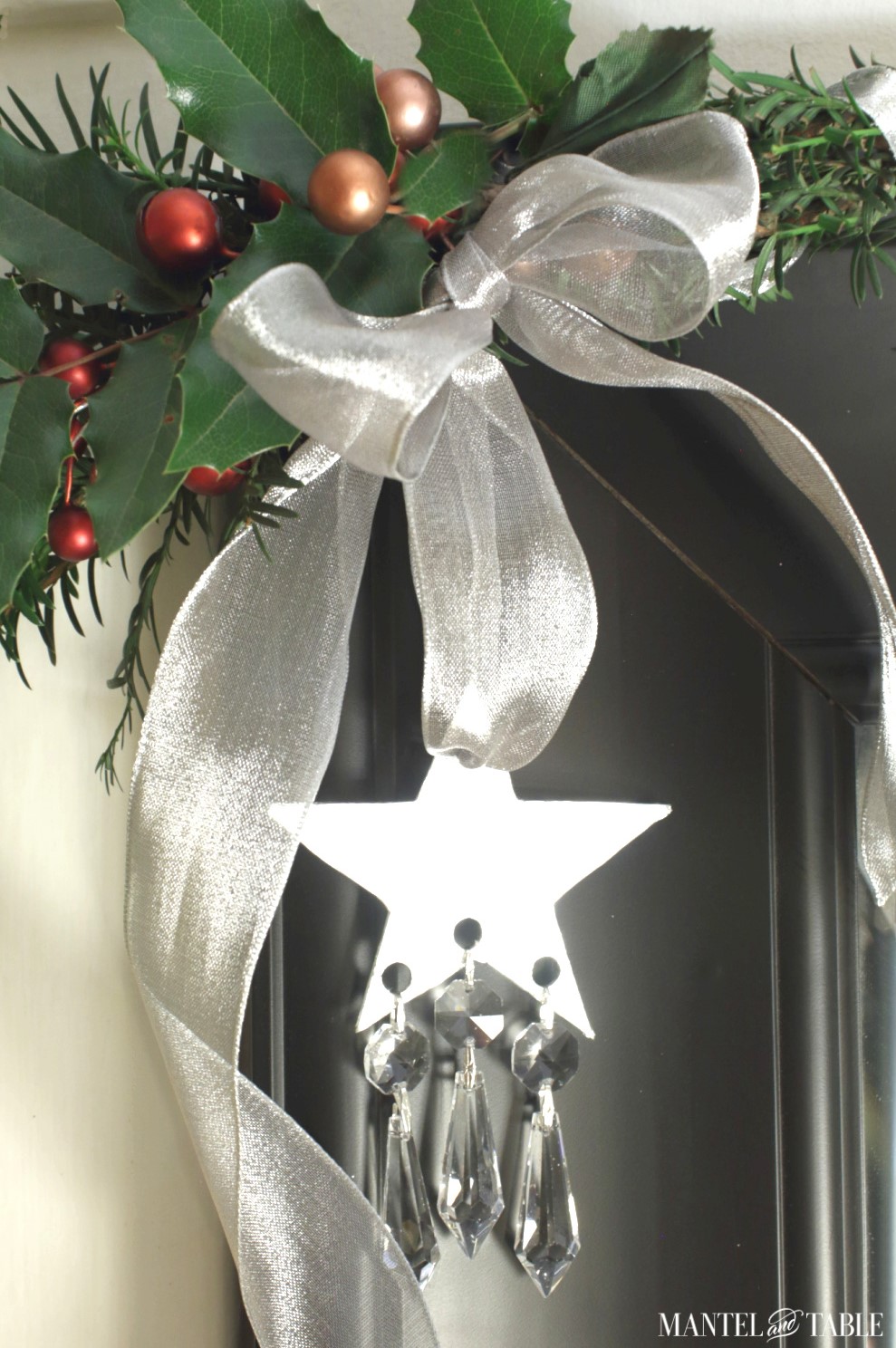 Silver Star with chandelier crystals DIY Christmas Ornament