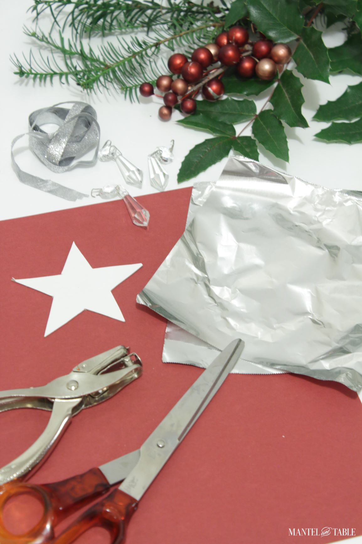 DIY Christmas Ornament supplies, now including foil instead of leaf