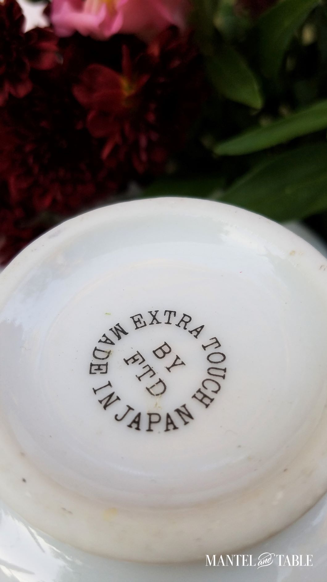 Closeup of backstamp on cup