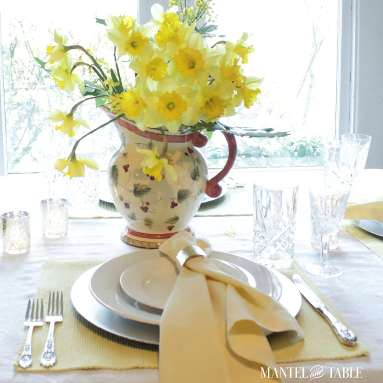 A Daffodil Table Setting on a Beautiful Snow Day
