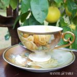 Small square Yellow rose teacup photo