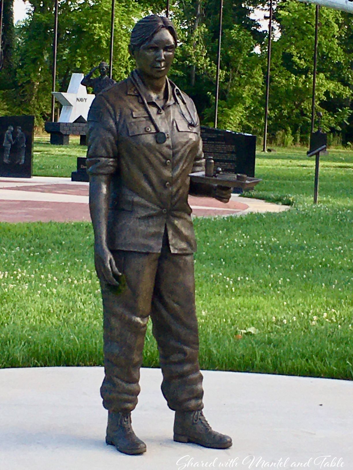 Bronze nurse sculpture