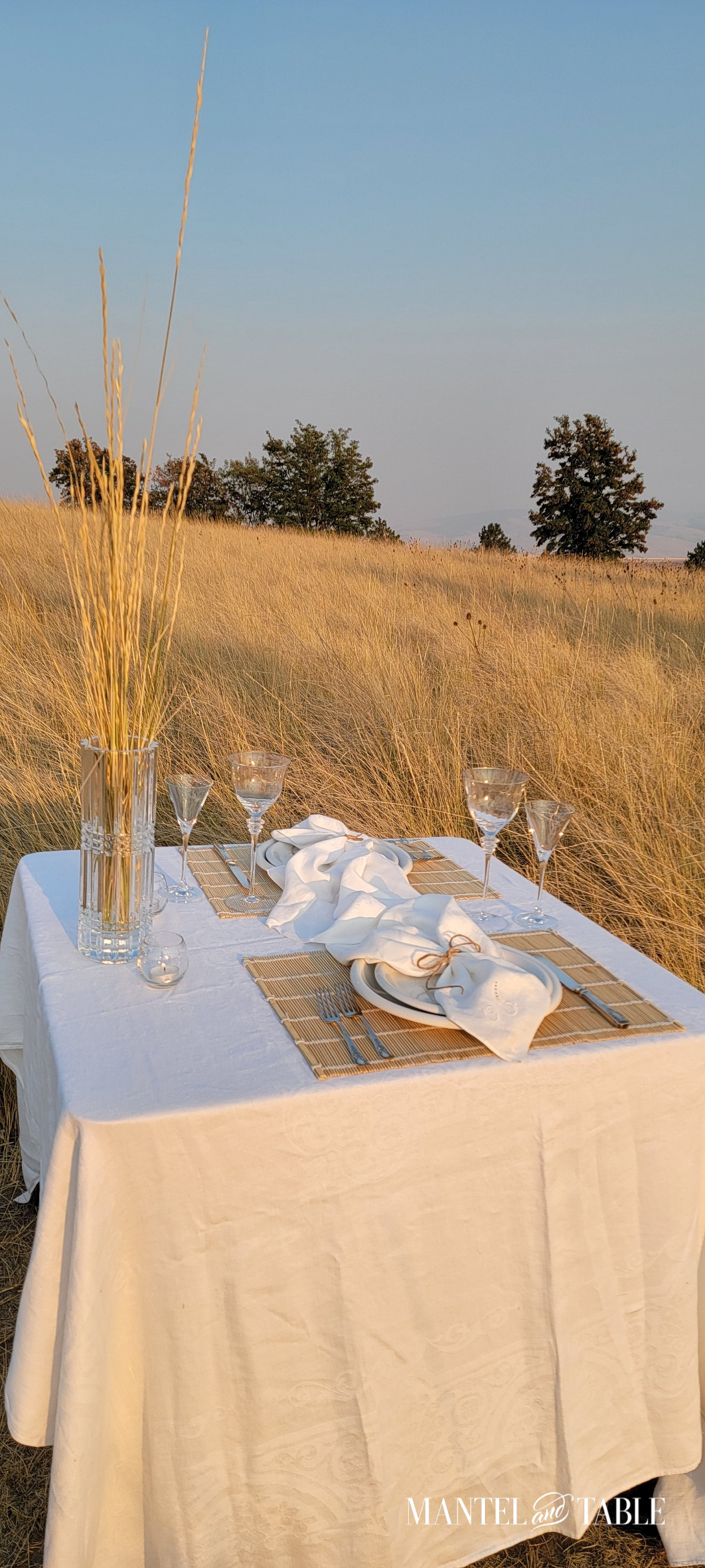 Wheat field tablescape